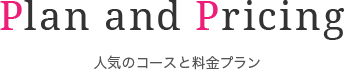 Paln and Pricing　人気のコースと料金プラン